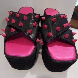 Widow Dolls Kill Hottie Leave Me Alone Studded Spike Platform Sandals Size 9M